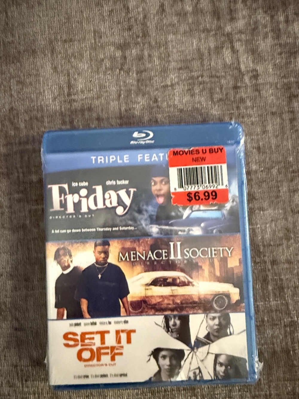 Friday / Menace II Society‎ / Set It Off Blu-ray Triple Feature - Blue Case